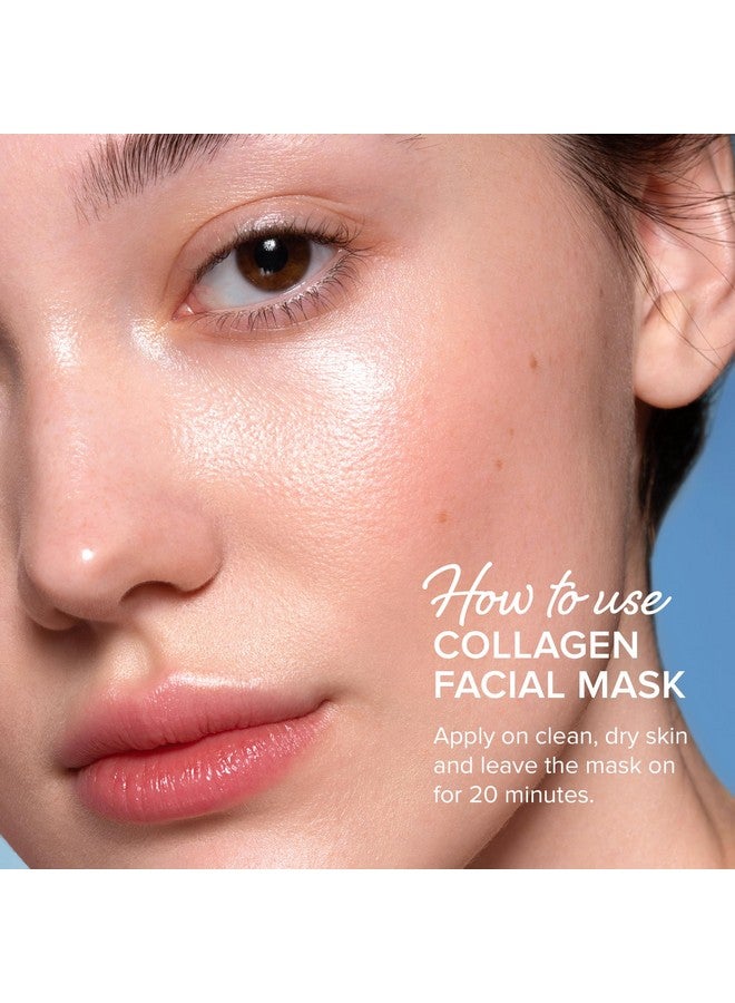 MAREE Collagen Face Mask with Hyaluronic Acid - Sheet Face Masks Skincare with Green & Red Algae Extract for All Skin Types - Hydrating Facial Mask Skin For Women Care Mascarillas Faciales - 6 Pack - Image 2