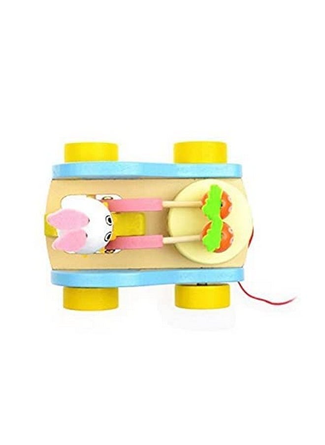Smartcraft Smartcraft Wooden Drum Musical Pull Along Toy, Baby Early Walking Pull Toy, (Pack of 1) (Rabbit)  - Image 4