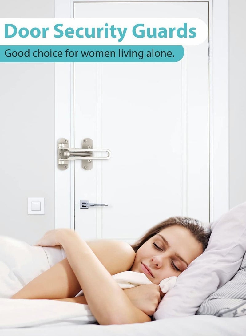 إبزيم مضاد للسرقة في الفندق، واقي قضيب التأرجح لقفل الباب للأبواب الأمامية والداخلية، أقفال معززة بسبائك الزنك الصلبة السميكة، سدادات أمان منزلية، قطعتان - Image 5