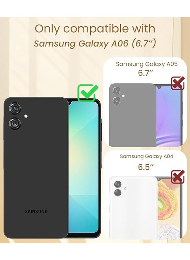 إكس ليفيل جراب هاتف سامسونج جالاكسي A06 5G، واقي شاشة مزدوج الطبقات، حامل حلقي دوار 360 درجة، حامل مغناطيسي، جراب هاتف ناعم من البولي يوريثان الحراري فائق النحافة بحافة مطلية بالذهب لهاتف جالاكسي A06 (أسود) - Image 2