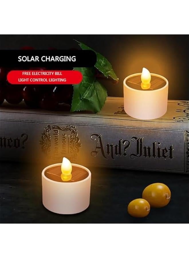 LED Tea Light Candles - Solar Candles Outdoor | Solar Candles LED Electric Tea Lights | Candle Tea Lights | less Candle Light | Flameless Candle Light for Lantern Garden Camping and Home - Image 5