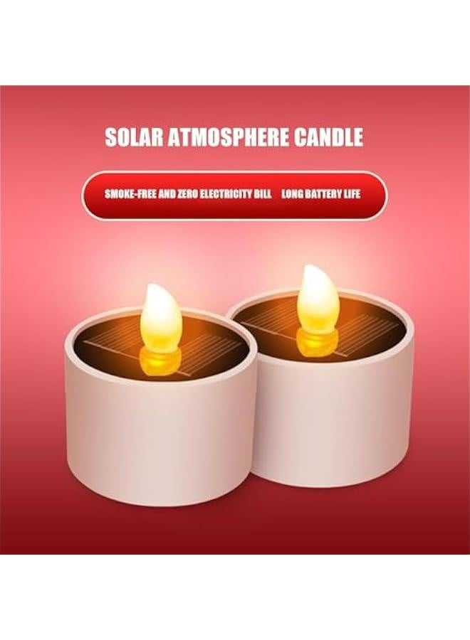LED Tea Light Candles - Solar Candles Outdoor | Solar Candles LED Electric Tea Lights | Candle Tea Lights | less Candle Light | Flameless Candle Light for Lantern Garden Camping and Home - Image 4