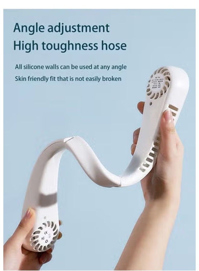 Bukela Portable Fan Portable Neck Fan Rechargeable Fan 8000 Mah Super Battery Life 5 Levels Of Strong Wind Adjustment Silicone Neck Fan Outdoor Air Conditioning Fan - Image 2