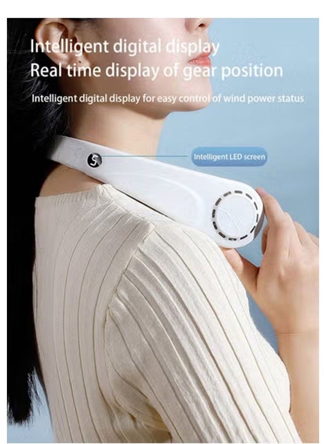 Bukela Portable Fan Portable Neck Fan Rechargeable Fan 8000 Mah Super Battery Life 5 Levels Of Strong Wind Adjustment Silicone Neck Fan Outdoor Air Conditioning Fan - Image 3