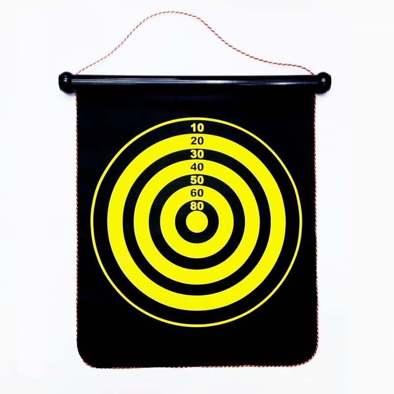 vGRASSP 12 Inch Magnetic Dart Board Game for Kids, Double Sided Foldable Dart Board Game Toy for Kids with 4 Free Magnetic Darts - Image 3