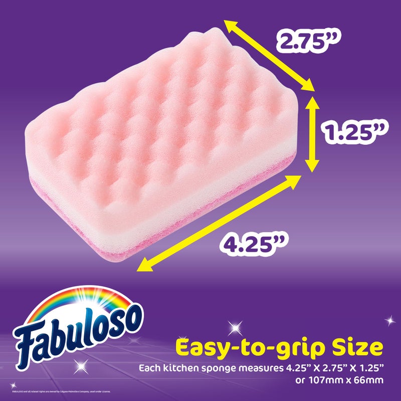 فابولوسو Fabuloso Sponges Rainbow 4 CT | إسفنجات متنوعة خالية من الخدش للأطباق والأسطح | 4 إسفنجات غسل أطباق قوس قزح من فابولوسو لتجربة التنظيف الجريئة والمشرقة - Image 5