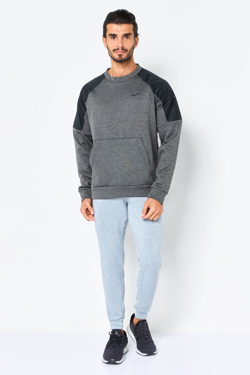 Nike Men Therma Fit Long Sleeve Outdoor Sweatshirt, Heather Grey - Image 4