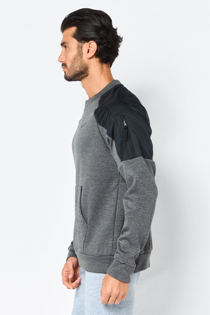 Nike Men Therma Fit Long Sleeve Outdoor Sweatshirt, Heather Grey - Image 2