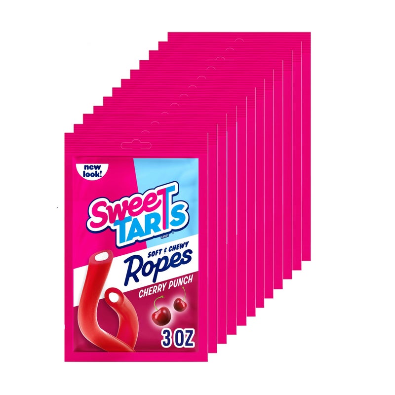 SweeTARTS Ropes Cherry Punch Candy 3 Ounce Pouch Pack of 12 - Image 3