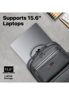 PROMATE حقيبة ظهر خفيفة الوزن للكمبيوتر المحمول مقاس 15.6 بوصة من بروميت مع منفذ شحن USB وسحّابات آمنة وأشرطة قابلة للتعديل ومقاومة للماء ومتينة لجهاز MacBook Air وiPad وDell XPS 13 وElitePack-Pro  - Image 3