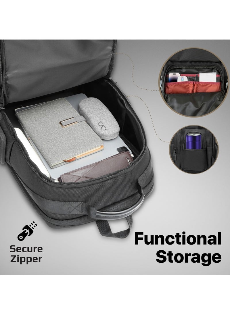 PROMATE - Promate Lightweight 15.6-inch Laptop Backpack with USB Charging Port, Secure Zippers, Adjustable Straps, Water Resistance, and Durable Finish for MacBook Air, iPad, Dell XPS 13, ElitePack-Pro - Image 1