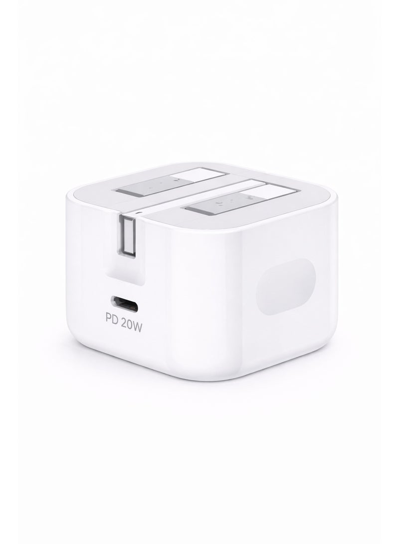 ماس شاحن سريع USB-C بقوة 20 واط متوافق مع أجهزة iPhone - أبيض - ضمان محلي لمدة عام - Image 4