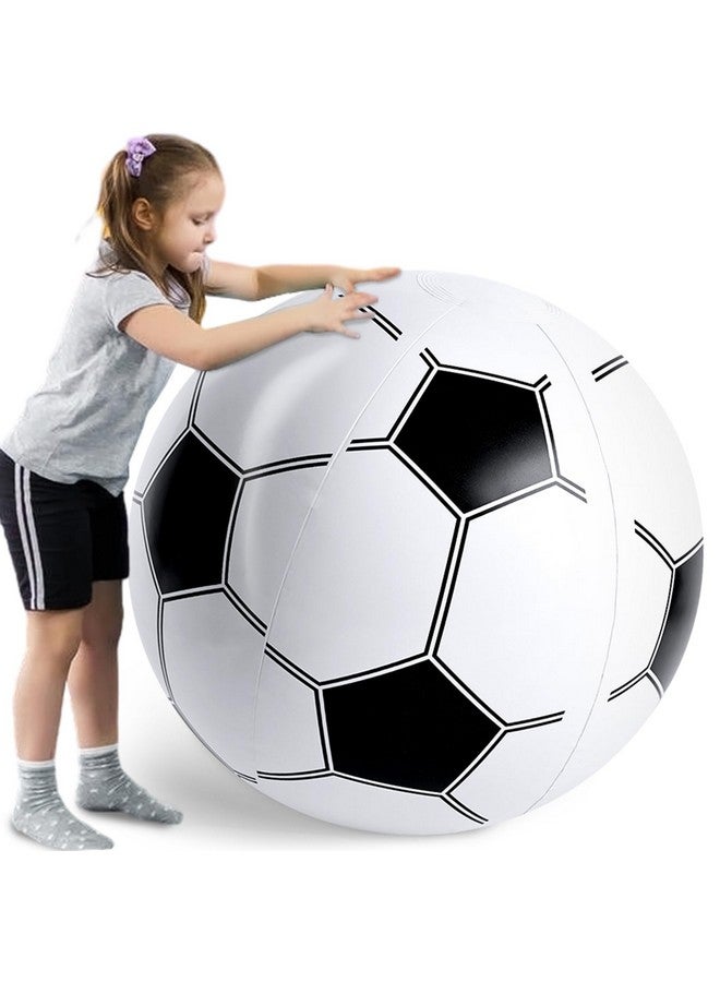 Shindel 27-Inch Giant Inflatable Soccer Ball - Soccer Themed Party Decor & Beach Pool Games, Heavy-Duty Without BPA Vinyl Ball for Outdoor Sports, Backyard, Lake & Birthday Activities - Image 1