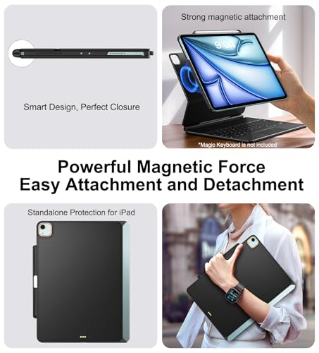 Matekxy Magic Keyboard Compatible Case for iPad Air 11 inch M4 2026/M3 2025/M2 2024 with Pencil Holder for SmartKeyboard Folio Slim Back Cover,for 10.9" iPad Air 4/5/6th, (Keyboard Not Included), Black - Image 4