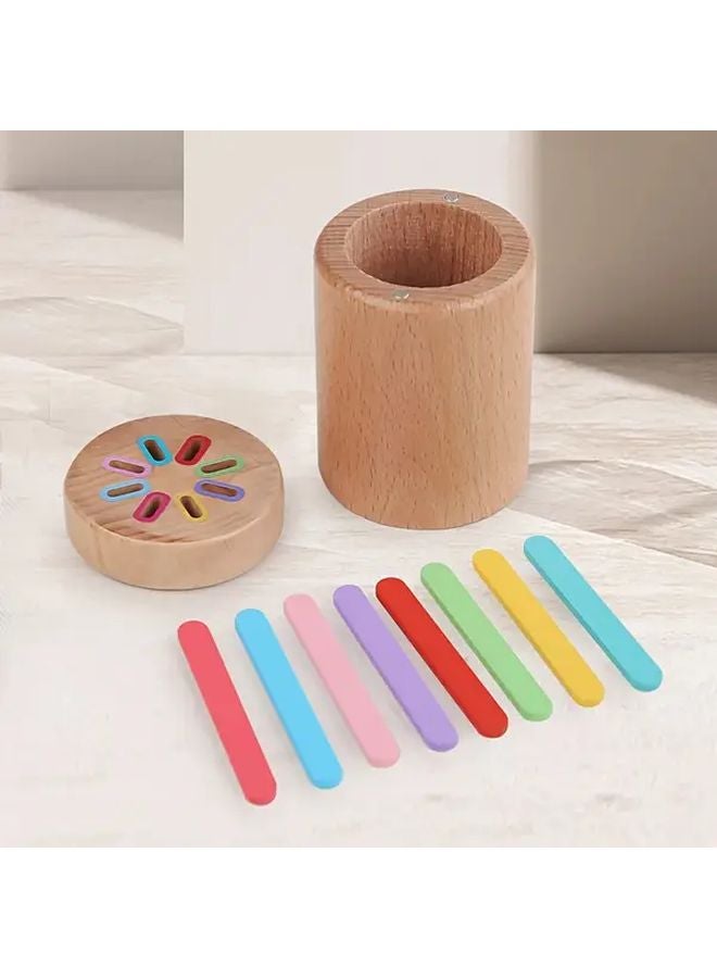 لعبة فرز خشبية تعليمية حساسية للتعرف على لون وشكل الأنابيب الدقيقة - Image 5