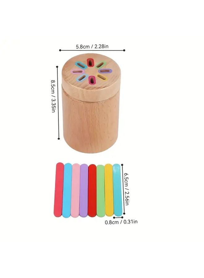 لعبة فرز خشبية تعليمية حساسية للتعرف على لون وشكل الأنابيب الدقيقة - Image 3