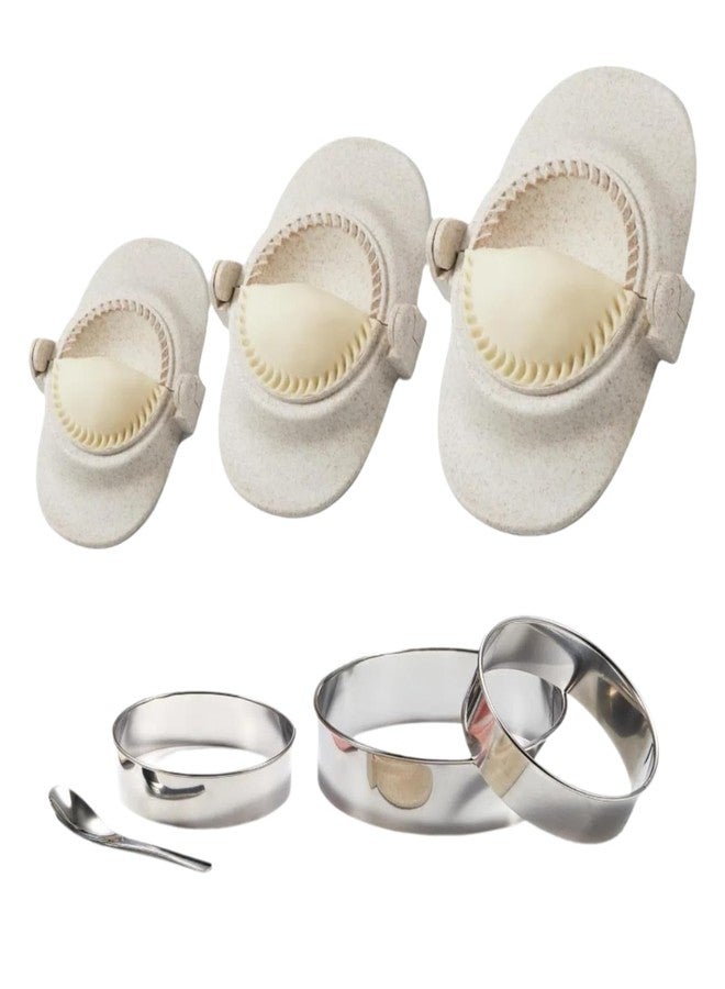 Glowgath Empanada Maker Press,Dumpling Maker Set with Dough Cutter, Dumpling Mold Set for Pierogi, Pastelitos, Calzone, Turnovers, Chinese Dumpling,Can also be Used as Tortilla Folder,3 Sizes(4"+3"+2.6") - Image 1