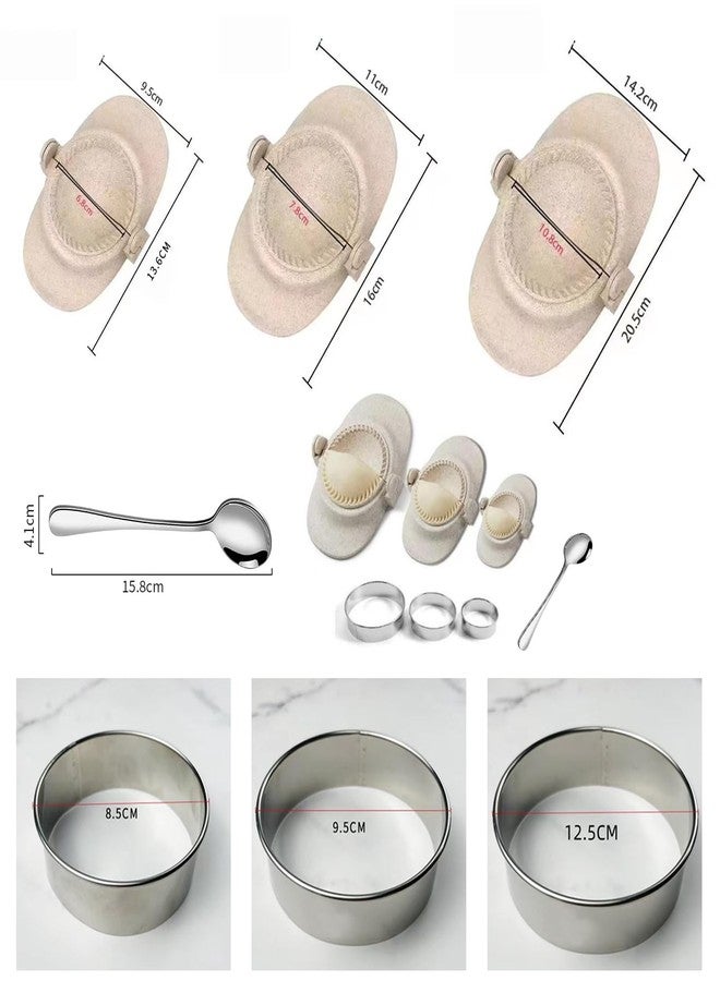 Glowgath Empanada Maker Press,Dumpling Maker Set with Dough Cutter, Dumpling Mold Set for Pierogi, Pastelitos, Calzone, Turnovers, Chinese Dumpling,Can also be Used as Tortilla Folder,3 Sizes(4"+3"+2.6") - Image 4