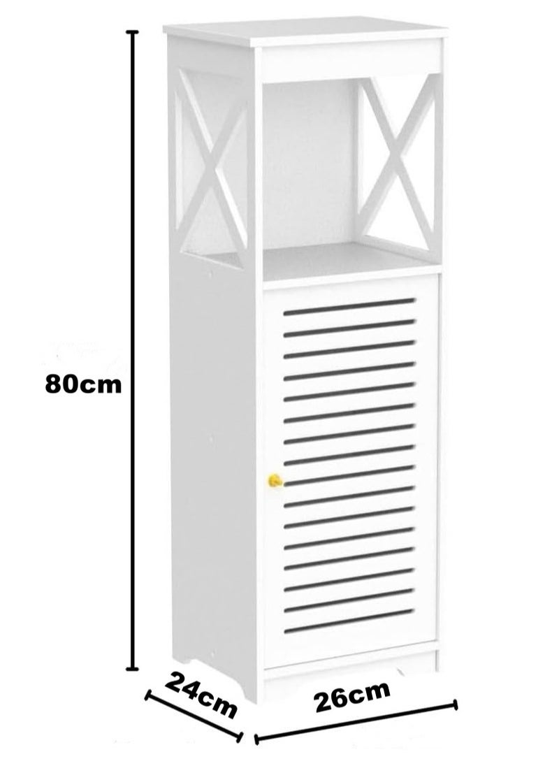 NOAEOU Waterproof Bathroom Cabinets,Bathroom Storage Shelf Organizer Cupboard with Daily use Layer and 1 Cupboard Door(White)  - Image 3