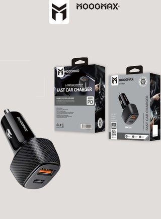 Moogmax 48W Car Charger with Type-C PD Fast Charging and USB QC3.0 Quick Charge Black - view 4