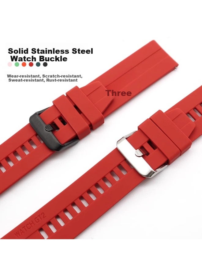 Chensong Compatible With Huawei Gt2 Watch Strap, Sports Watch Silicone Band For Gt1/gt3/gt4, Uni, Black - Image 3