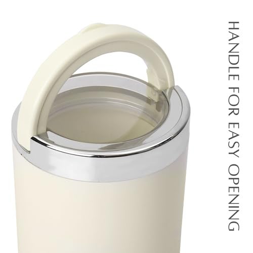 Jaypee Plus Classique 3 Tea Coffee Sugar Storage Container Set 750 ml Airtight Plastic canisters Tea containers for kitchen | Silicon rubber lock Stackable glossy finish transparent Lid, Ivory - Image 5
