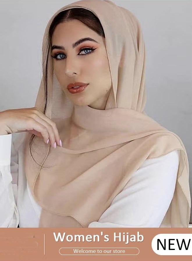 Women's Hijab, Premium Breathable Chiffon Hijab, Stylish and Comfortable Hijab Scarfs, Very Comfy & Good for Everyday Use, Versatile and Artistic Scarf for Women - Image 1