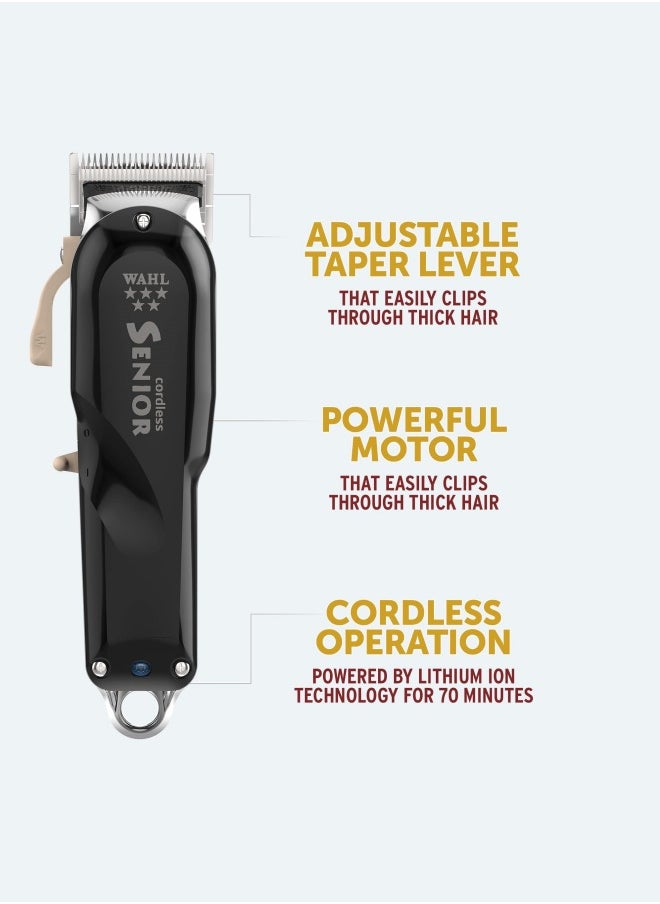 WAHL Wahl 5 Star Black Rechargeable Trimmer, Professional Trimmer, Close Trimming, Detail Trimming and Contouring, Lightweight, Rechargeable, Snap-In/Snap-Out Blades, Barber Supply  - Image 2