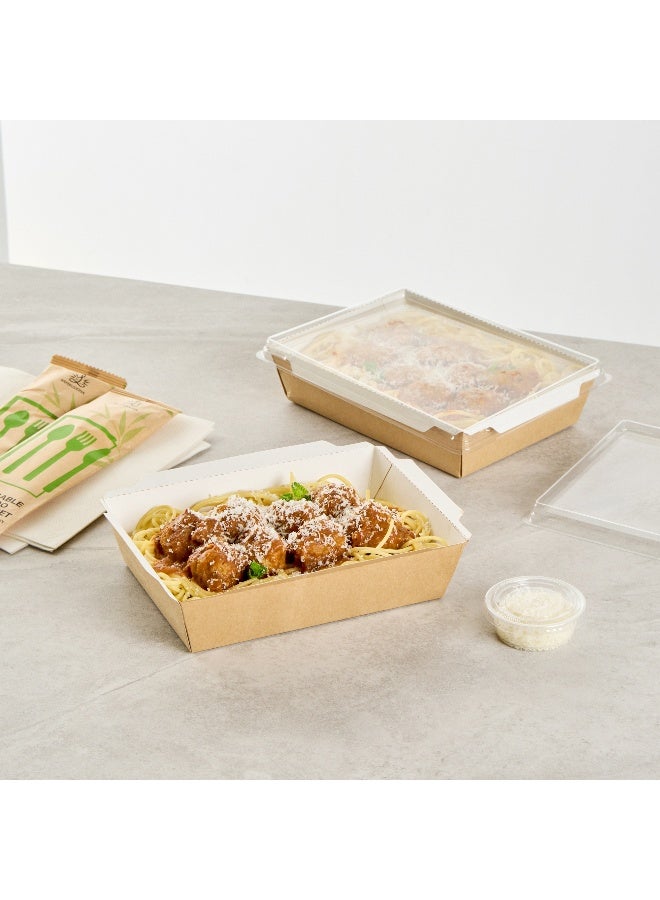 Restaurantware Cafe Vision 34 Ounce Take Out Food Containers, 200 Click Lock Disposable Lunch Boxes - Clear Lids Sold Separately, Hot And Cold Dishes, Kraft Paper To Go Food Containers - Image 3