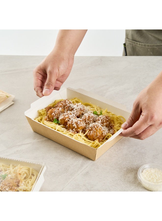 Restaurantware Cafe Vision 34 Ounce Take Out Food Containers, 200 Click Lock Disposable Lunch Boxes - Clear Lids Sold Separately, Hot And Cold Dishes, Kraft Paper To Go Food Containers - Image 5