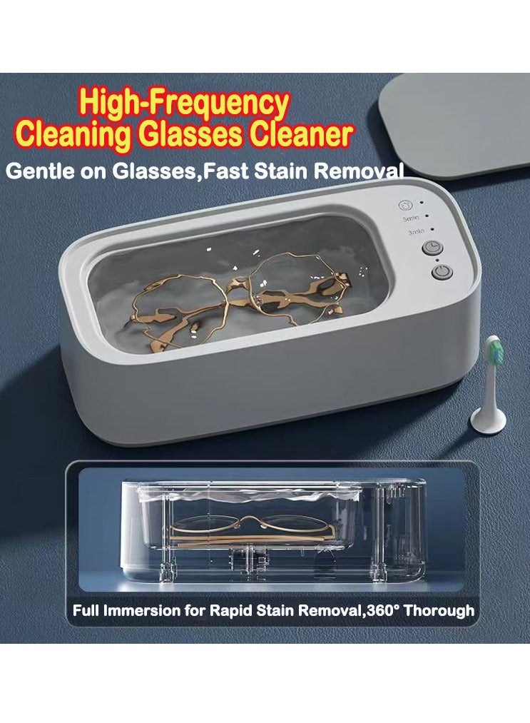 Multifunctional Ultrasonic Cleaner For Glasses, Jewelry, And Watches - Portable High-Frequency Vibrational Cleaning Machine, Rechargeable 500mAh Lithium Battery, USB Powered, 47kHz Deep Cleaning For Home And Outdoor Use  - Image 1