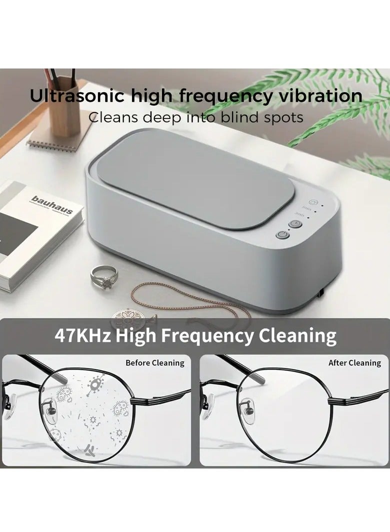 Multifunctional Ultrasonic Cleaner For Glasses, Jewelry, And Watches - Portable High-Frequency Vibrational Cleaning Machine, Rechargeable 500mAh Lithium Battery, USB Powered, 47kHz Deep Cleaning For Home And Outdoor Use  - Image 5
