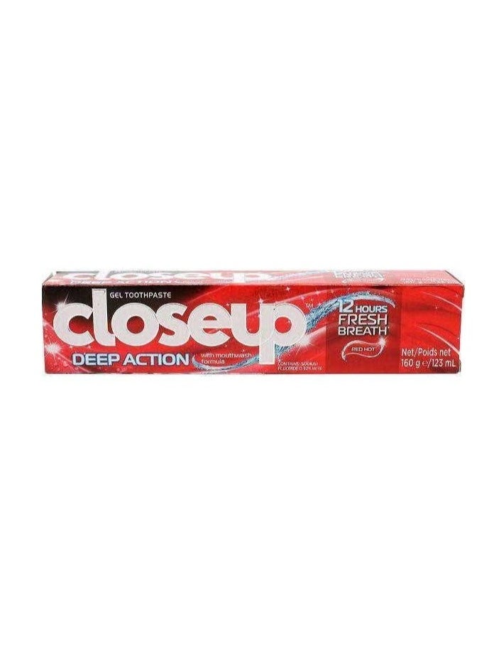 Closeup Toothpaste Triple Fresh Formula Gel Red Hot 160 g  - Image 1