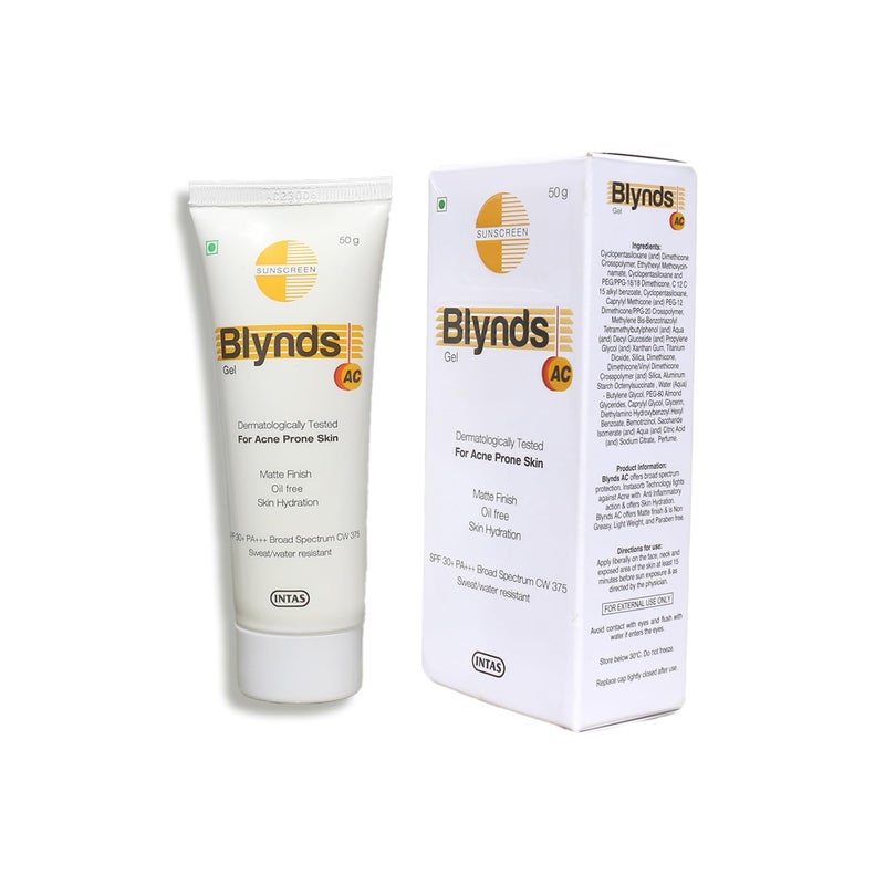 جل واقي الشمس بلايندز SPF 30 طيف واسع CW 375 UVAUVB PA بدون أثر أبيض مقاوم للماء مقاوم للعرق خفيف للغاية غير لزج للبشرة الدهنية والجافة والحساسة للرجال والنساء 50 جرام عبوة واحدة - Image 3