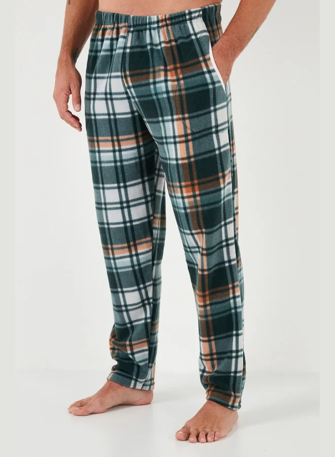 Buratti  Buratti Plaid Regular Fit Buttoned Crew Neck Winter Fleece Pajama Set Men's PAJAMAS SET 60961008 for Men | Best Price UAE