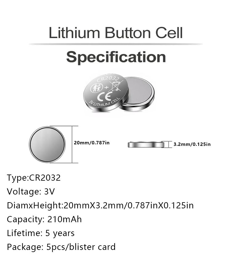 CR2032 3V Button Lithium Batteries CR2032 10 Pack Mercury Free Leakproof Long Lasting for Remote Scale Watch Toy - Image 5