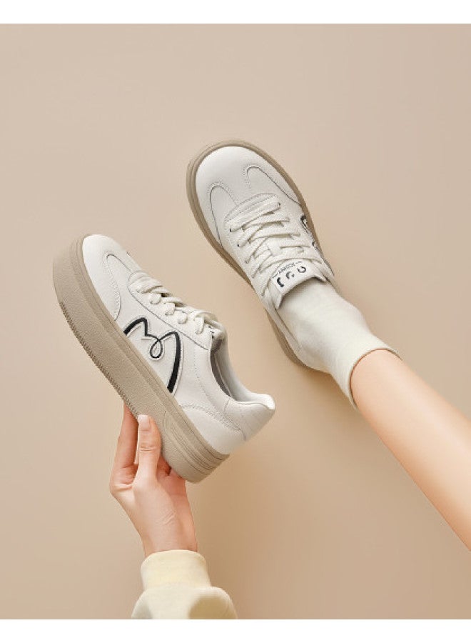 Josiny Spring New Women's Thick-sole German Training Shoes Breathable Soft-sole White Sneakers Casual Sports Sneakers White Shoes - Image 1