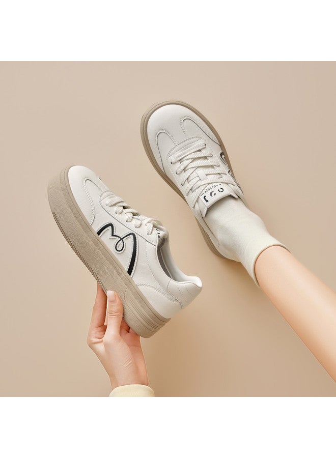 Josiny Spring New Women's Thick-sole German Training Shoes Breathable Soft-sole White Sneakers Casual Sports Sneakers White Shoes - Image 3