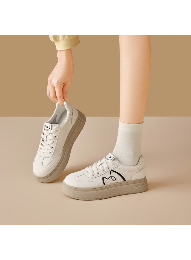 Josiny Spring New Women's Thick-sole German Training Shoes Breathable Soft-sole White Sneakers Casual Sports Sneakers White Shoes - Image 5