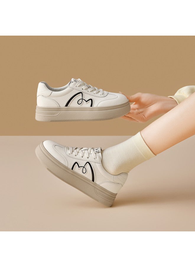 Josiny Spring New Women's Thick-sole German Training Shoes Breathable Soft-sole White Sneakers Casual Sports Sneakers White Shoes - Image 4