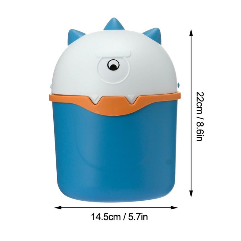 Mini Desktop Garbage Bin With Lid Cute Cartoon Trash Can Plastic Waste Container 14 5x22cm For Home Office Desk - Image 3