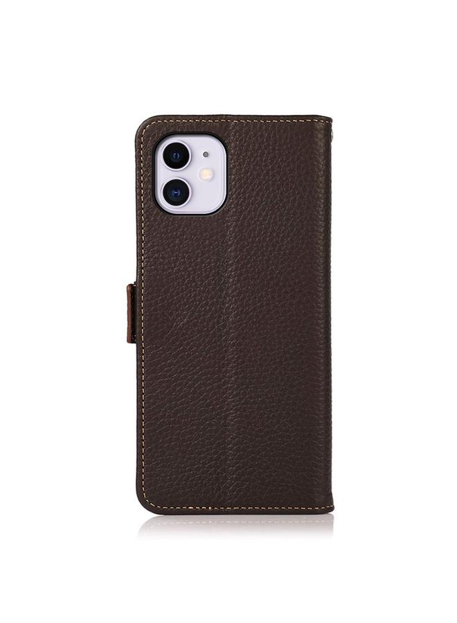 Zaboon Case For iPhone 11 KHAZNEH Side-Magnetic Litchi Genuine Leather RFID Case - Image 3