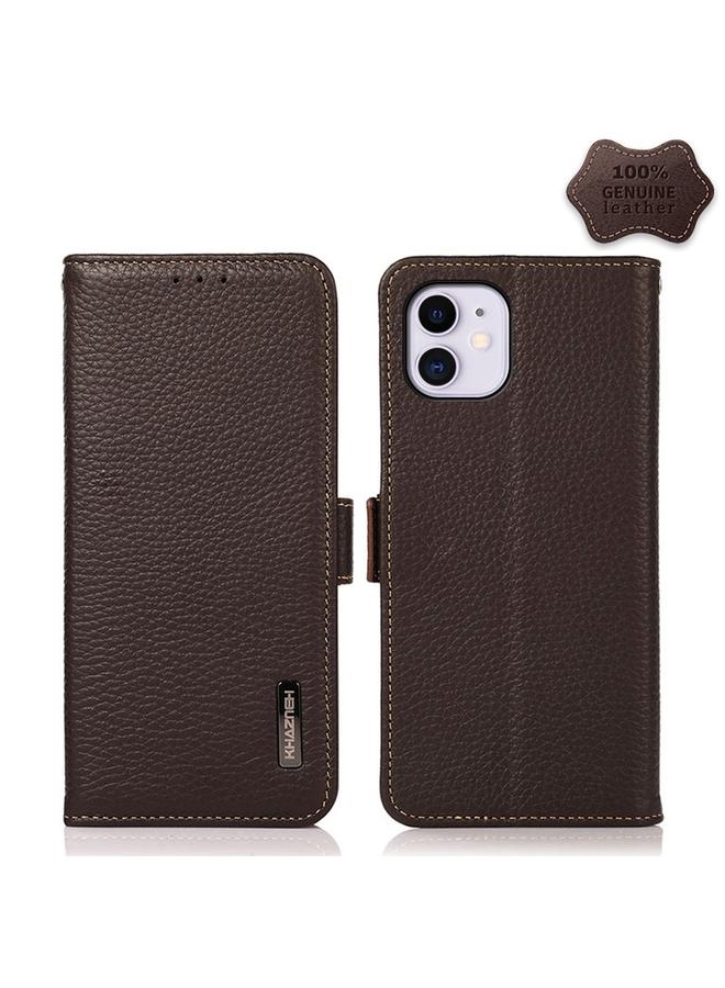 Zaboon Case For iPhone 11 KHAZNEH Side-Magnetic Litchi Genuine Leather RFID Case - Image 1