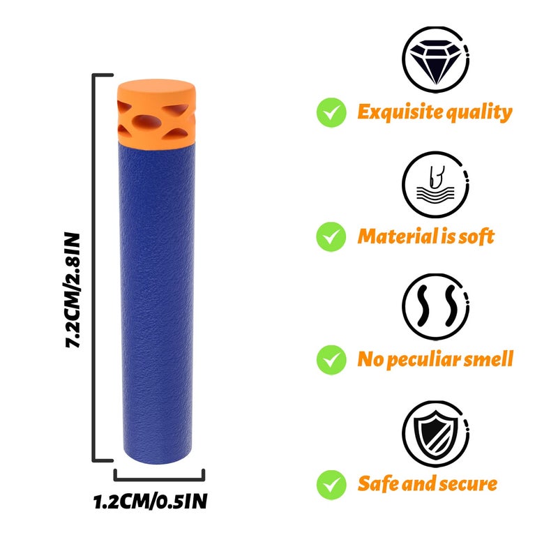 EKIND 200 Pcs Waffles Darts Refill Pack Foam Bullet Compatible for NERF N-Strike Series Blaster (Blue) - Image 2