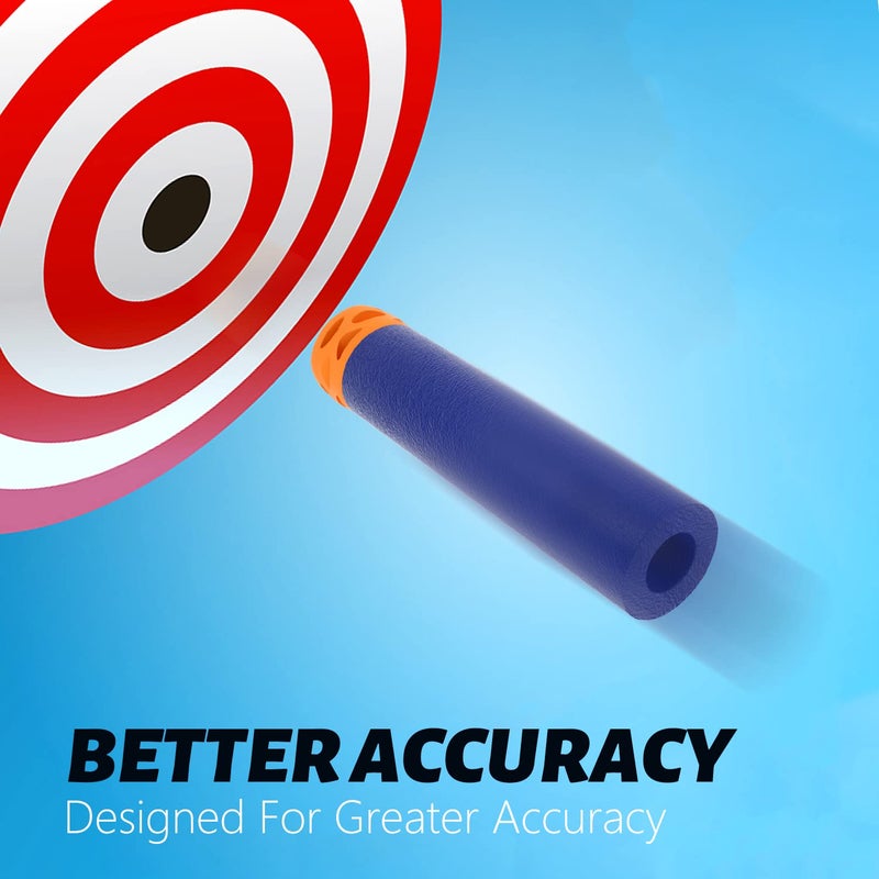 EKIND 200 Pcs Waffles Darts Refill Pack Foam Bullet Compatible for NERF N-Strike Series Blaster (Blue) - Image 4