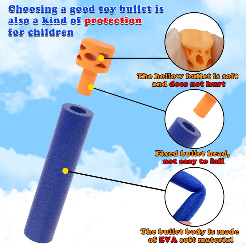 EKIND 200 Pcs Waffles Darts Refill Pack Foam Bullet Compatible for NERF N-Strike Series Blaster (Blue) - Image 3
