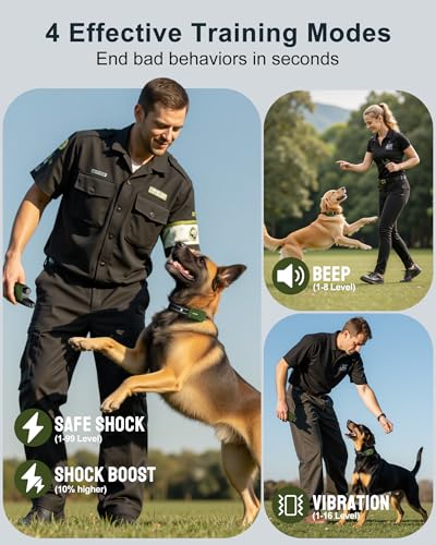 Jugbow Dog Shock Collar - 4500FT Dog Training Collar with Remote, IPX8 Waterproof Electric Dog Collar with 4 Training Modes, Security Lock, Rechargeable eCollar for 10-120lbs Small Medium Large Dogs - Image 2