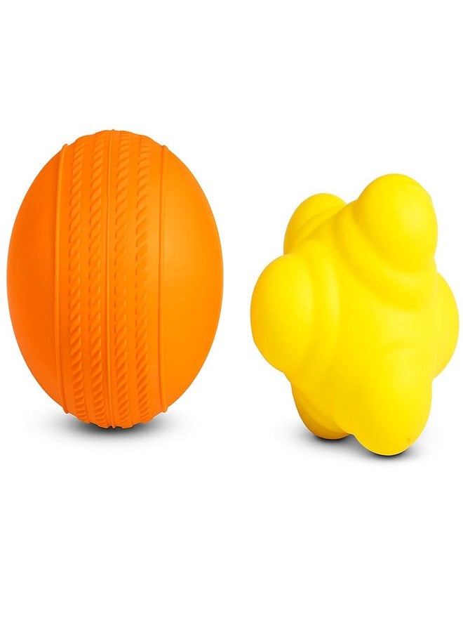 Nextage Cricket Ball Combo - Rubber Stunner Ball 104g for Gully Cricket + Reaction Ball 124g for Fielding Practice | Reflex Training & Eye Coordination for Kids Adults Practice Match - Image 1