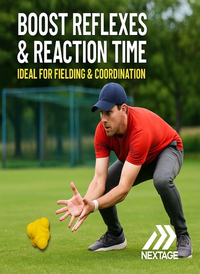 Nextage Cricket Ball Combo - Rubber Stunner Ball 104g for Gully Cricket + Reaction Ball 124g for Fielding Practice | Reflex Training & Eye Coordination for Kids Adults Practice Match - Image 4