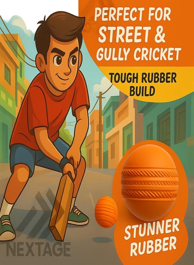 Nextage Cricket Ball Combo - Rubber Stunner Ball 104g for Gully Cricket + Reaction Ball 124g for Fielding Practice | Reflex Training & Eye Coordination for Kids Adults Practice Match - Image 3